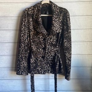 89th & Madison Leopard print Belted jacket